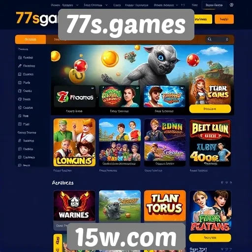 Interface de usuário do 77s.games é amigável e intuitiva